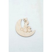 Фигурка из фанеры плоская (подвес) "Кролики на луне"
