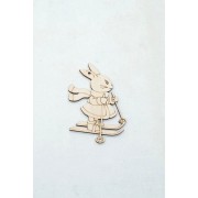 Фигурка из фанеры плоская (подвес) "Крольчиха на лыжах"