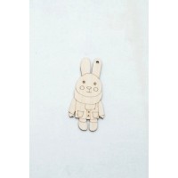 Фигурка из фанеры плоская (подвес) "Зимний кролик"