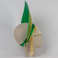 Кокошник "Любава" (зеленый с золотистой окантовкой)