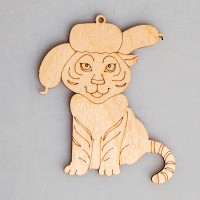 Фигурка-подвес плоская из фанеры "Тигрик забияка"