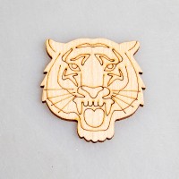 Заготовка для значка из фанеры "Тигриный оскал"