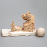 Деревянная богородская игрушка "Мишкин обед"