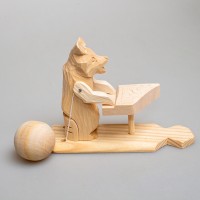 Богородская игрушка  "Медведь-музыкант"