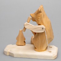 Богородская игрушка  "Медведь с гантелями"