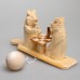 Богородская игрушка "Мишки играют в шахматы"