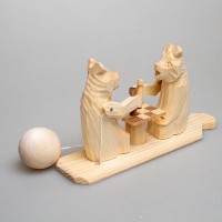 Богородская игрушка "Мишки играют в шахматы"