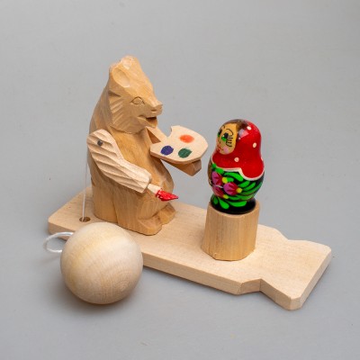 Богородская игрушка "Мишка-художник"