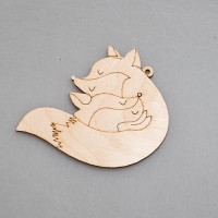 Фигурка-подвес плоская с контуром из фанеры "Лисички"