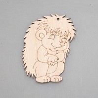 Фигурка-подвес плоская с контуром из фанеры "Веселый ёжик"