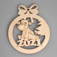 Шар-подвес из фанеры Год Быка 2021