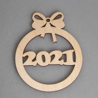 Шар-подвес из фанеры Год  2021