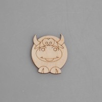 Заготовка для значка из фанеры "Веселый бычок"
