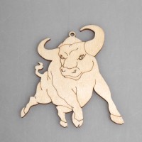 Фигурка-подвес плоская из фанеры "Свирепый Бык"