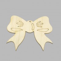 Фигурка из фанеры плоская с контуром "Бант" (подвес)