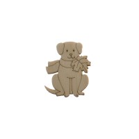 Заготовка для значка из фанеры "Собачка с кленовым листком"