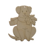 Фигурка плоская (подвес) "Собачка с кленовым листком"