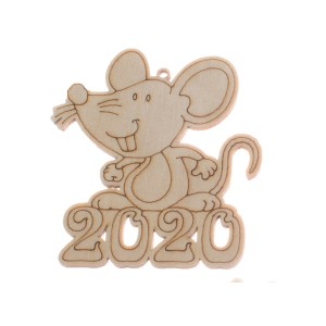 Фигурка подвес с контуром "2020 год Крысы"