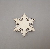 Заготовка для значка из фанеры "Снежинка"