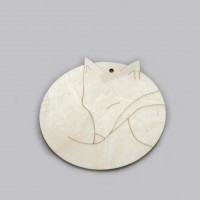 Фигурка из фанеры плоская с контуром "Лиса" (подвес)