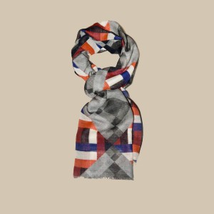 Павловопосадский шарф (палантин) мужской «10481-18»