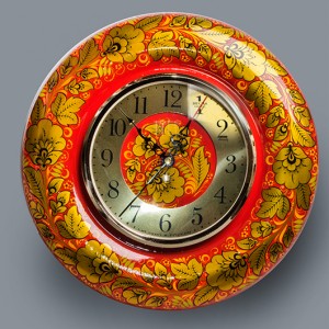 Часы настенные "Весна" царская кудрина (хохлома)