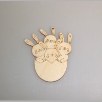 Фигурка-подвес плоская "Кролики пасхальные"
