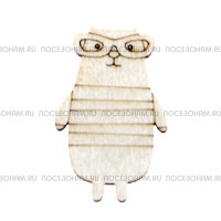 Заготовка для значка из фанеры "Кот ученный"