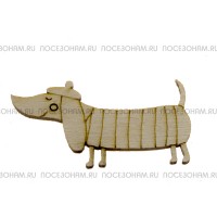 Заготовка для значка из фанеры "Такса"