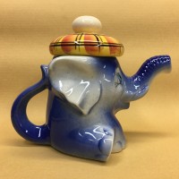 Чайник фарфоровый Слонёнок Митя синий