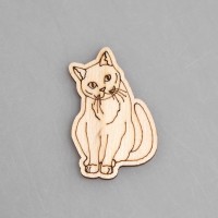 Заготовка для значка из фанеры "Кошка"