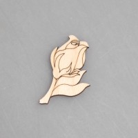 Заготовка для значка из фанеры "Нежная роза"