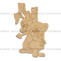 Фигурка подвес с контуром "Зайчата"