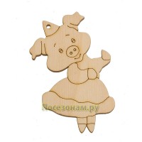 Фигурка плоская из фанеры (подвес) "Свинка-2019"
