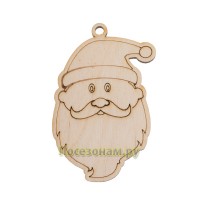 Фигурка из фанеры подвес с контуром "Дед Мороз"