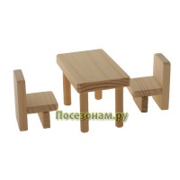 Деревянная заготовка "Стол и стулья-2"