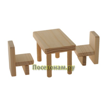 Деревянная заготовка "Стол и стулья-2"
