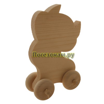 Деревянная игрушка "Кошка-2" на колесиках