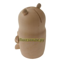 Деревянная заготовка копилка "Мишка с бочонком"