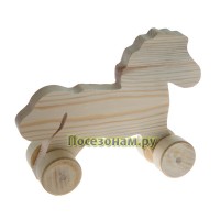 Деревянная заготовка "Лошадка с тележкой" (большая)