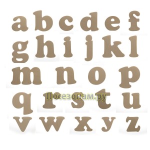 Деревянная заготовка набора всех букв алфавита (26 букв от а до z)