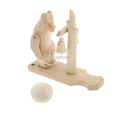 Богородская игрушка "Медведь с колоколом"