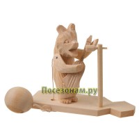 Богородская игрушка "Медведь играет на гитаре"