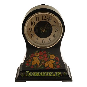 Часы настольные "Весна" клубника (хохлома)