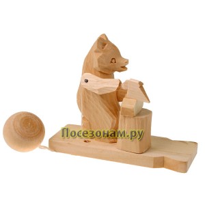 Богородская игрушка "Медведь рубит дрова"